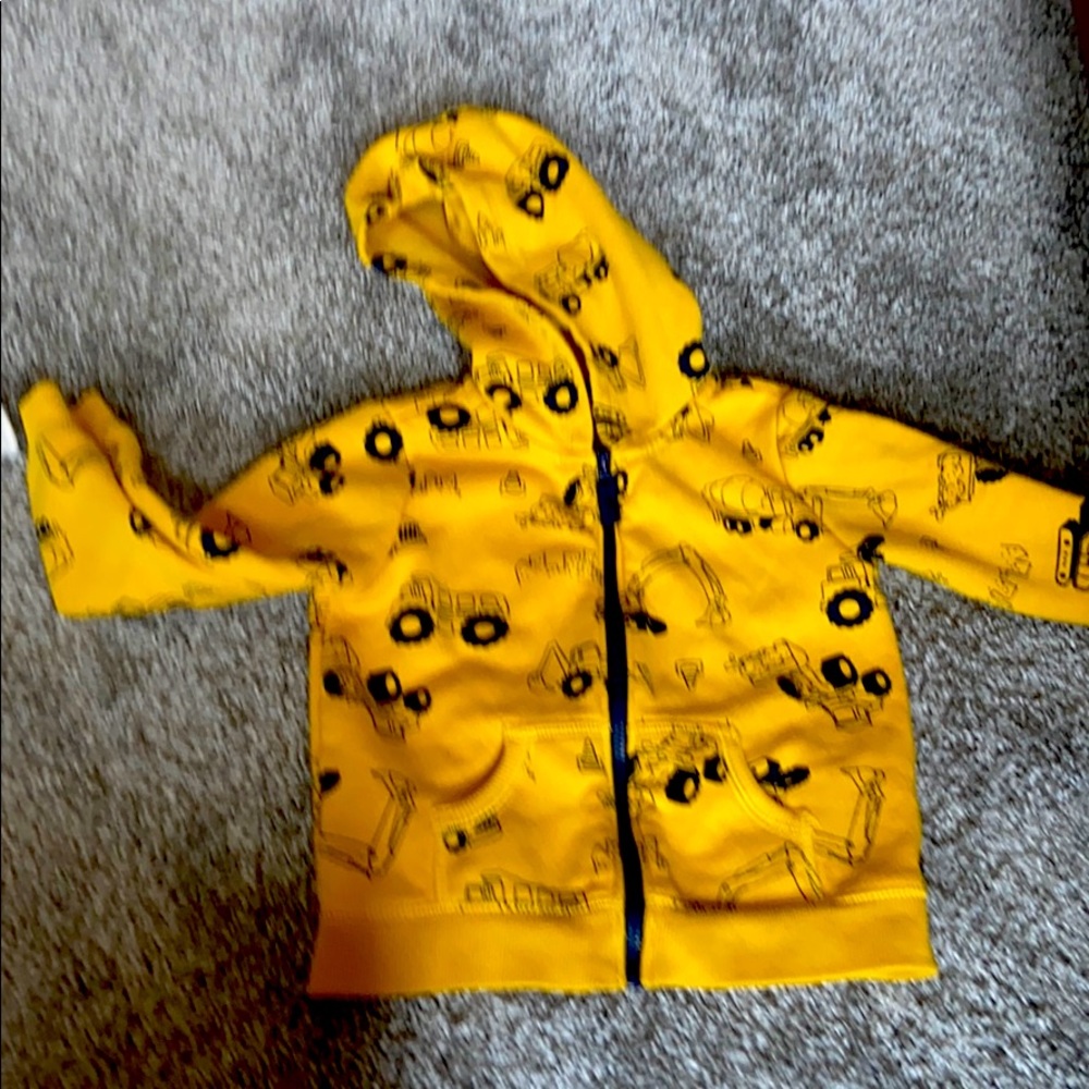 Zip hoodie with tractor trucks